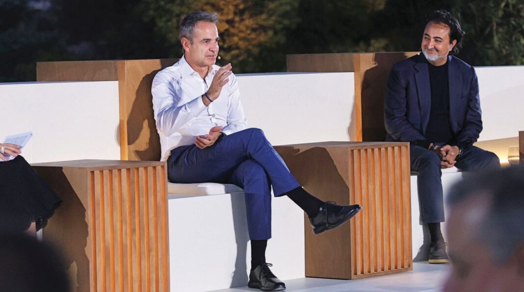 Στιγμιότυπο από την παρουσία του πρωθυπουργού στο πλαίσιο της εκδήλωσης της Endeavor Greece